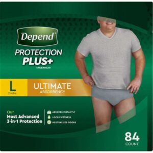 Depend FIT- Flex Underwear For MEN, Maximum Absorbency,84Ct. Large